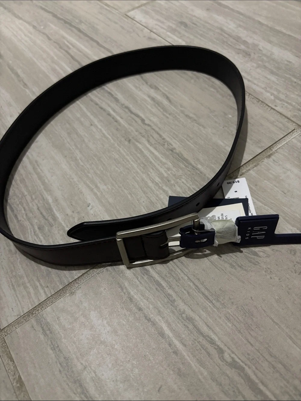 GAP Black Brown Kids Reversible Belt with Silver Buckle